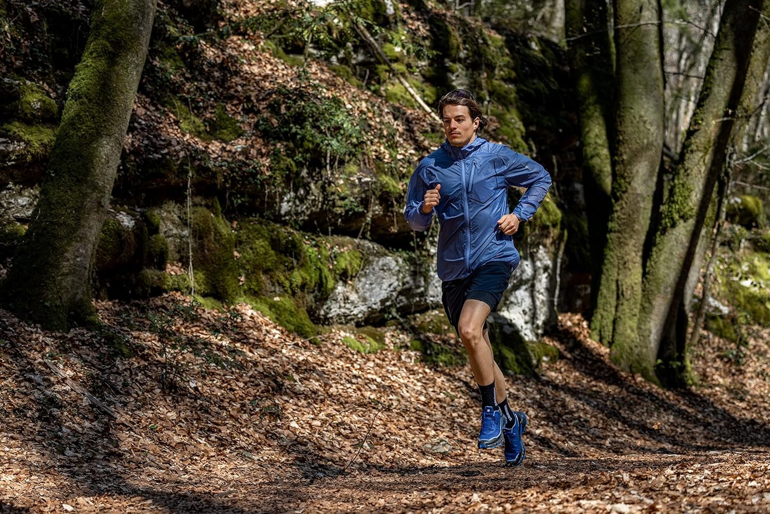 image:imageSalomon Mens Alphacross 5 GoreTEX Trail Running ShoesBlue PrintLapis BlueWhite