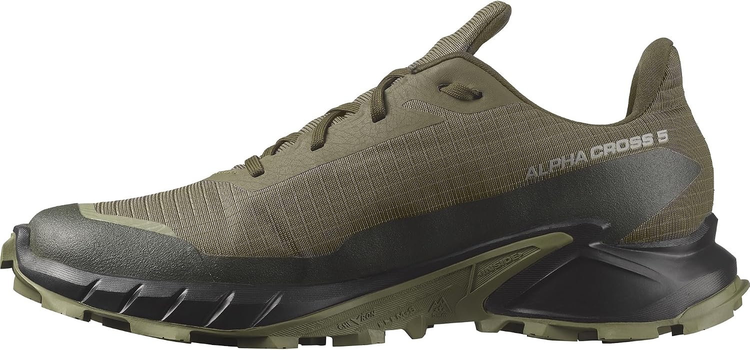 image:imageSalomon Mens Alphacross 5 GoreTEX Trail Running ShoesOlive NightBlackDeep Lichen Green