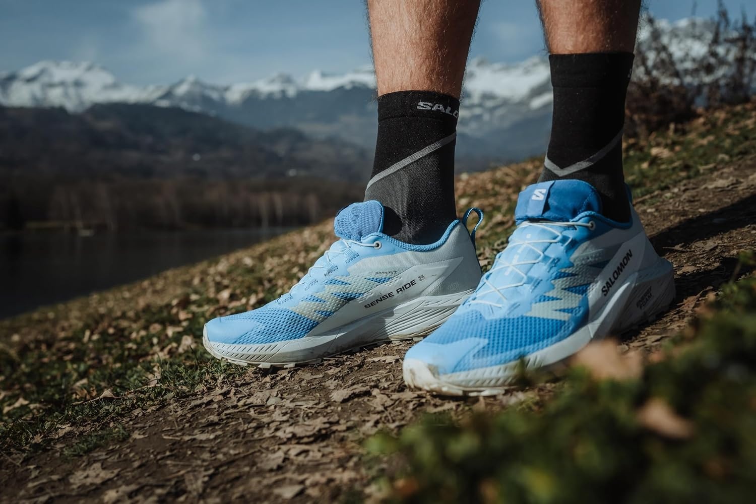 image:imageSalomon Mens Sense Ride 5 Trail Running ShoesIbiza BlueLapis BlueWhite