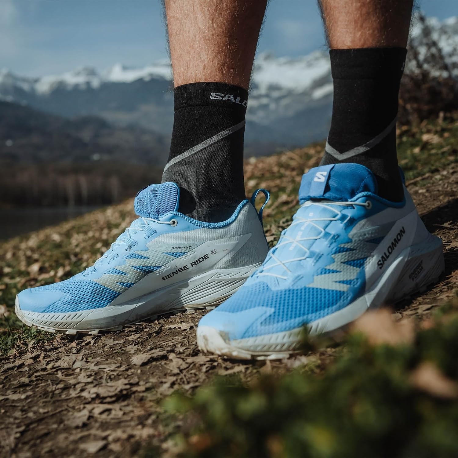 image:imageSalomon Mens Sense Ride 5 Trail Running ShoesIbiza BlueLapis BlueWhite