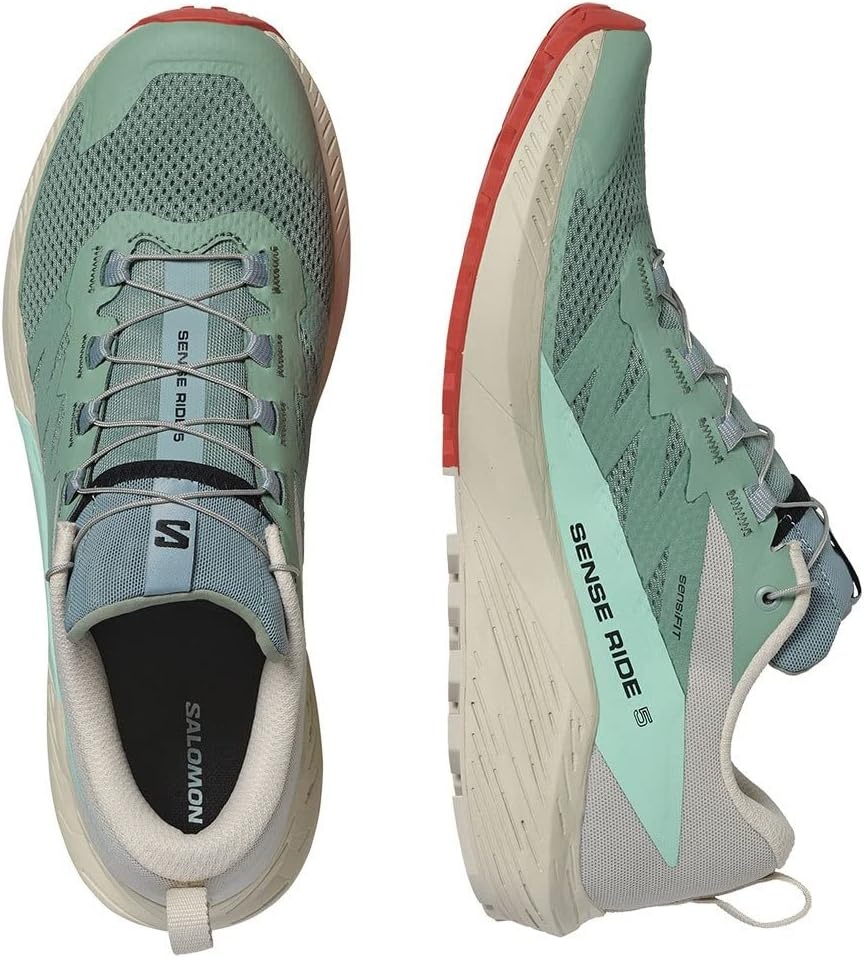 image:imageSalomon Mens Sense Ride 5 Trail Running ShoesLily Pad Rainy Day Bleached Aqua