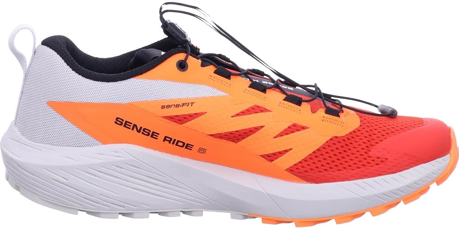 image:imageSalomon Mens Sense Ride 5 Trail Running ShoesLunar Rock Shocking Orange Fiery Re