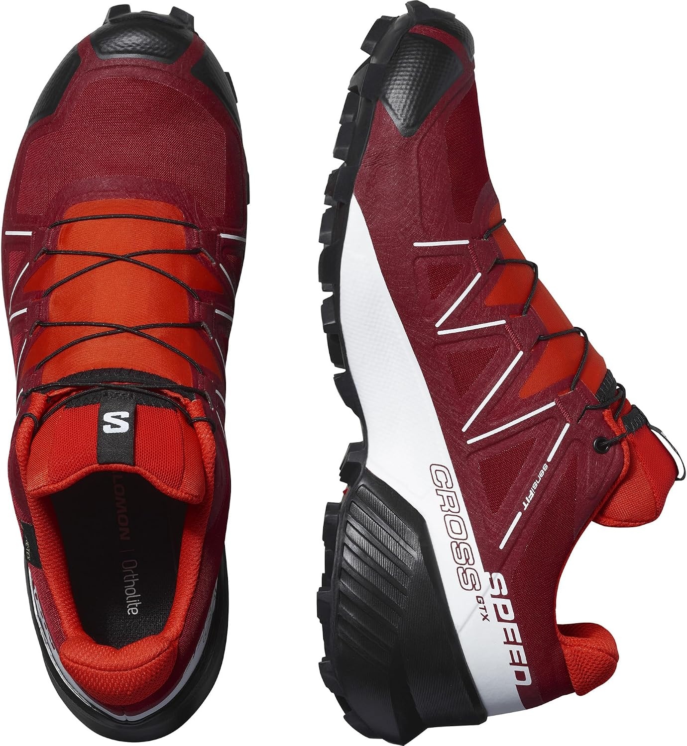 image:imageSalomon Mens Speedcross GTX Waterproof Trail Running ShoesRed DahliaWhiteBlack