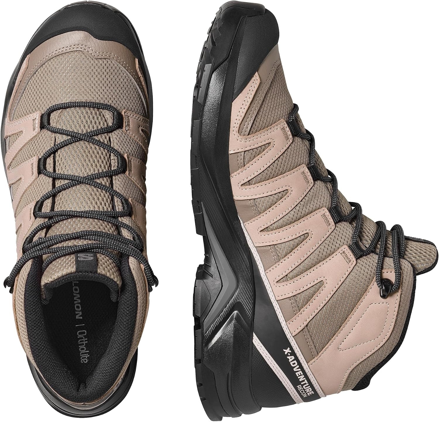 image:imageSalomon Mens XAdventure Recon Mid GoreTex Hiking Shoe Waterproof Stability for Rugged Hiking Trails amp AllWeather TrekkingWalnutOxford TanCastlerock