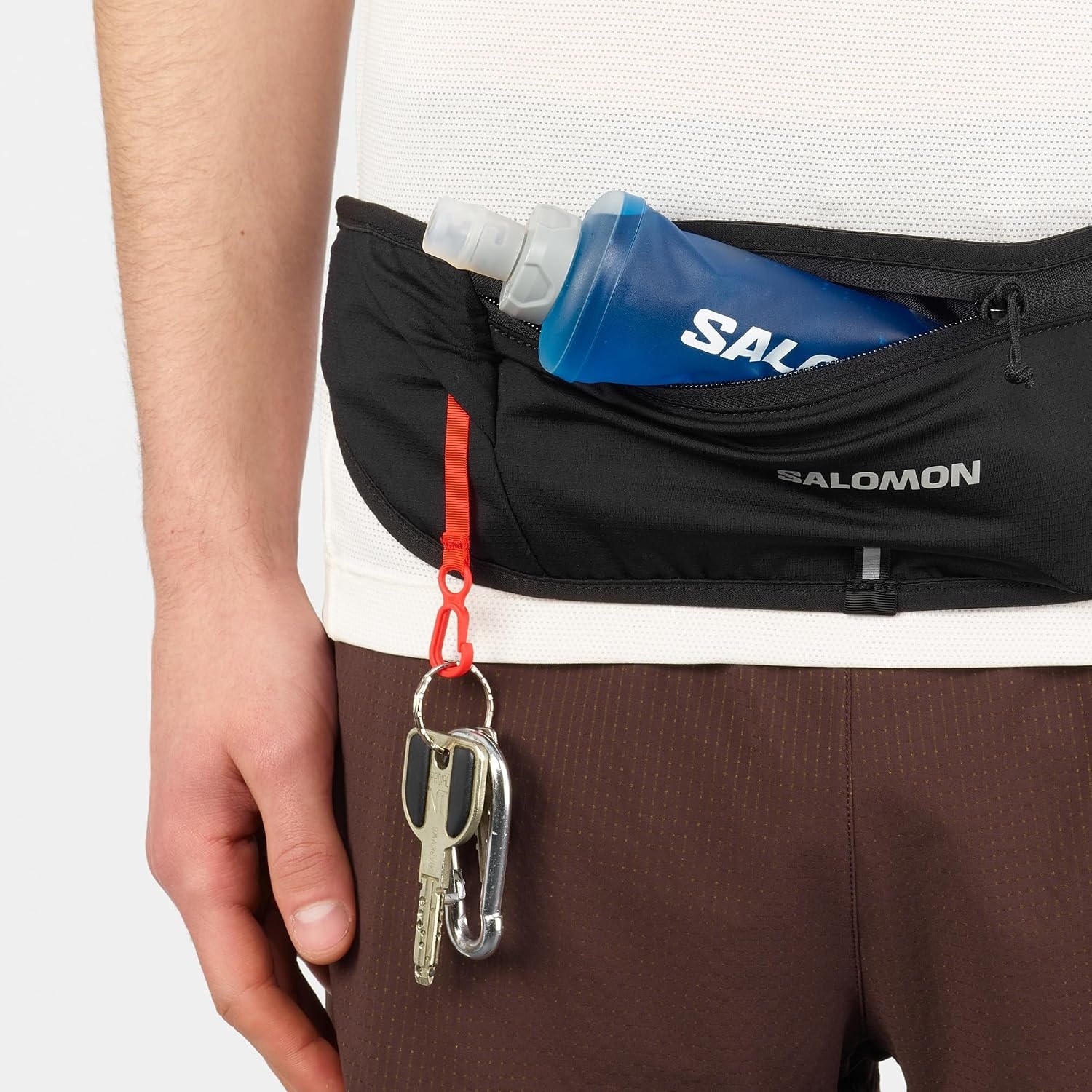 image:imageSalomon Pulse Sling Belt Minimalist Adjustable Running Belt with 35L Expandable Storage for Phone Flask amp Nutrition BLACK NS