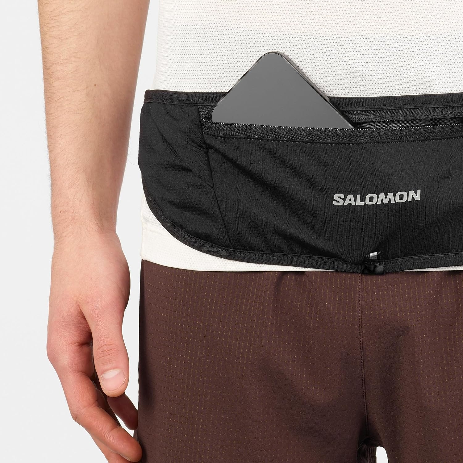 image:imageSalomon Pulse Sling Belt Minimalist Adjustable Running Belt with 35L Expandable Storage for Phone Flask amp Nutrition BLACK NS