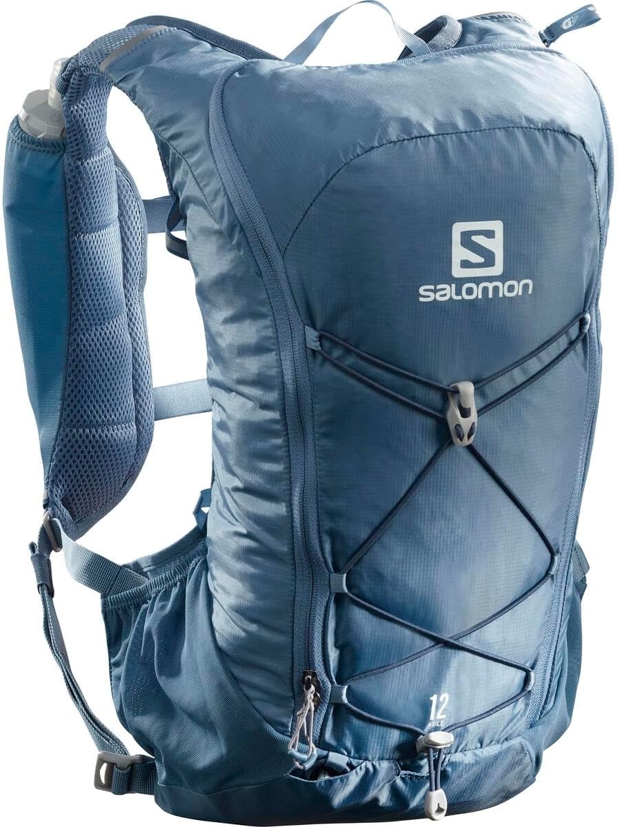 image:imageSalomon Unisex Agile 12 Set Hydration amp Storage Vest with 500ml Flasks IncludedCopen Blue DARK DENIM