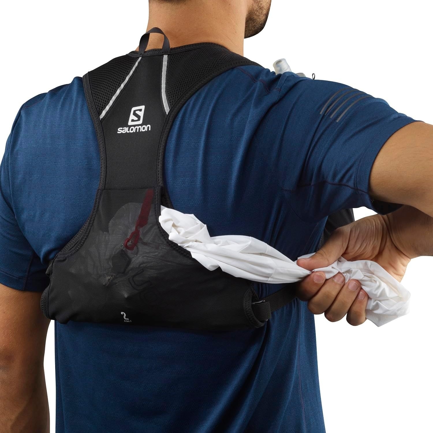 image:imageSalomon Unisex Agile 2 Set Hydration amp Storage Vest with 500ml Flasks IncludedBLACK