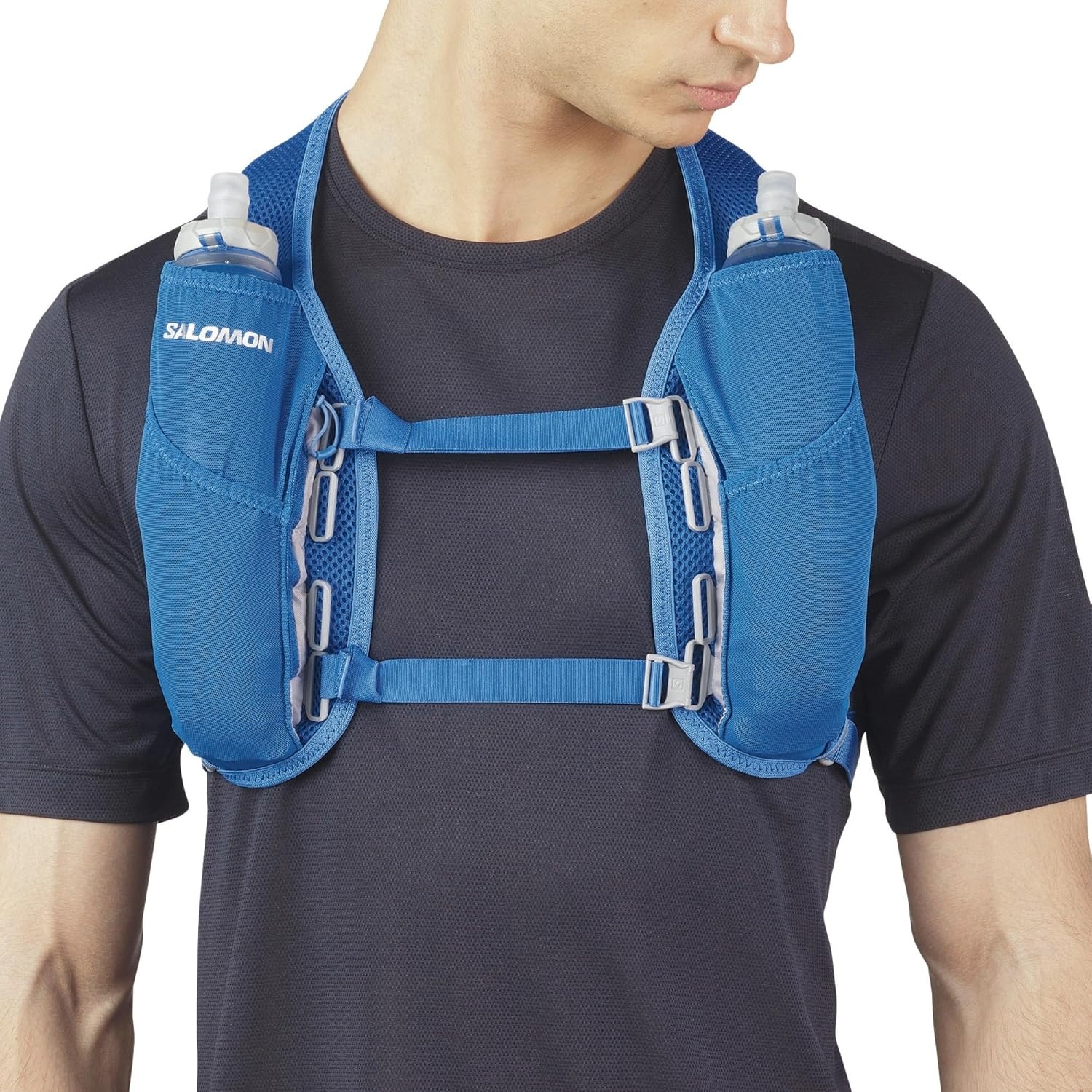 image:imageSalomon Unisex Agile 2 Set Hydration amp Storage Vest with 500ml Flasks IncludedNEBULAS BLUE