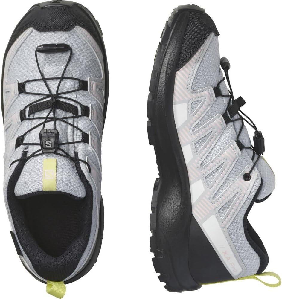 image:imageSalomon Unisex Juniors XA Pro V8 Mid Waterproof Trail Running Shoes for KidsArctic Ice Black White