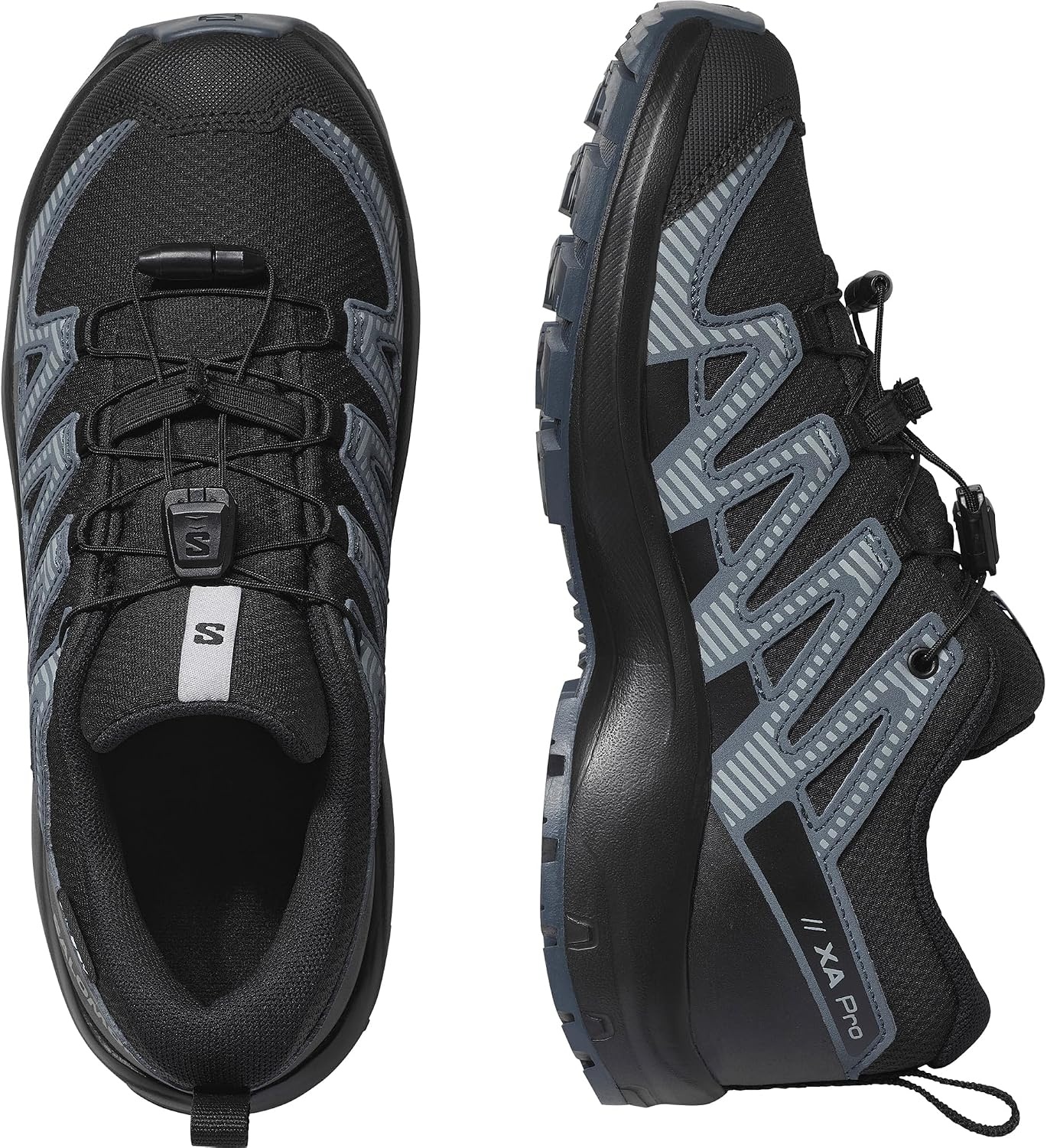 image:imageSalomon Unisex Juniors XA Pro V8 Mid Waterproof Trail Running Shoes for KidsBlackTurbulenceQuarry