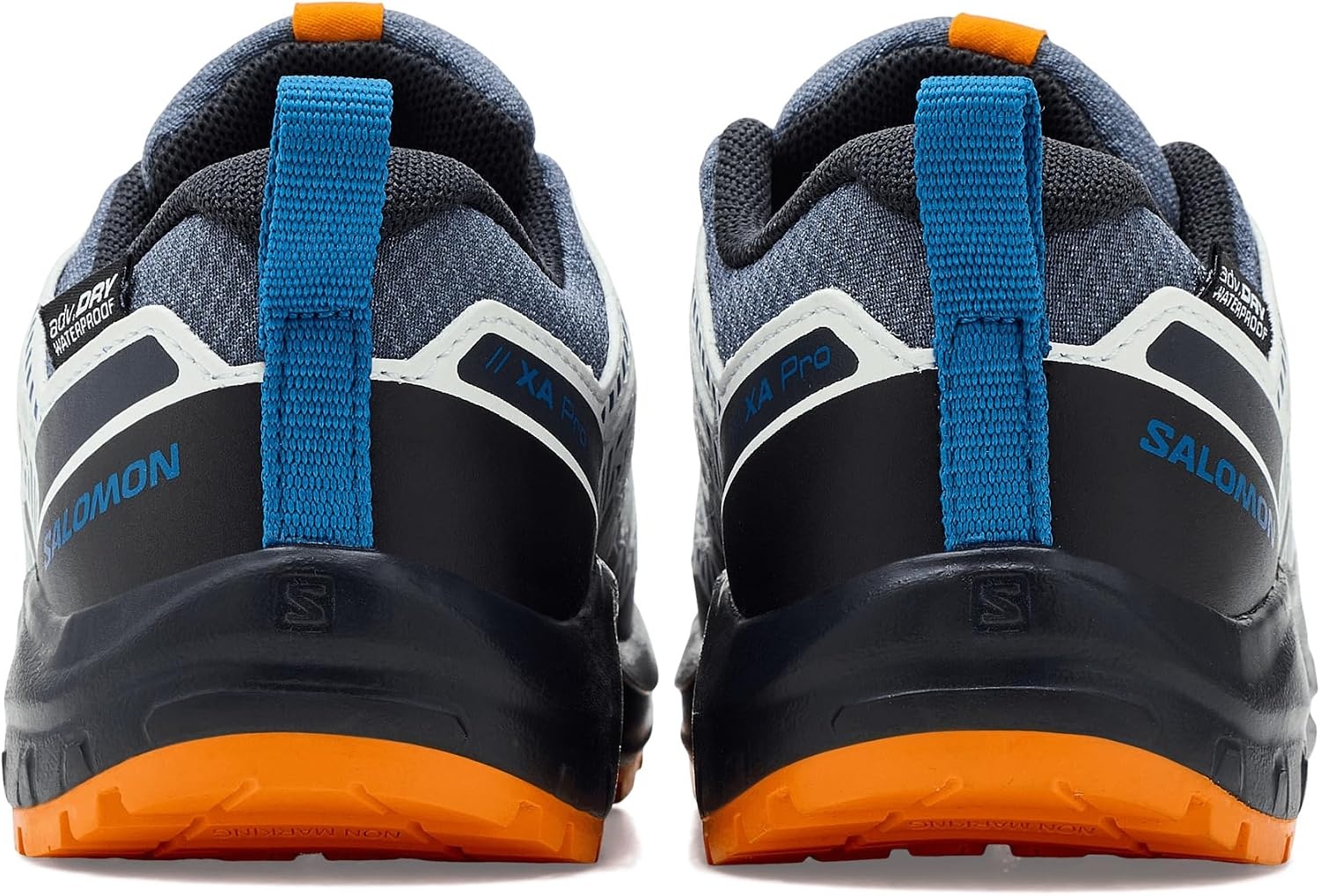 image:imageSalomon Unisex Juniors XA Pro V8 Mid Waterproof Trail Running Shoes for KidsGrisailleDark BlueTurmeric