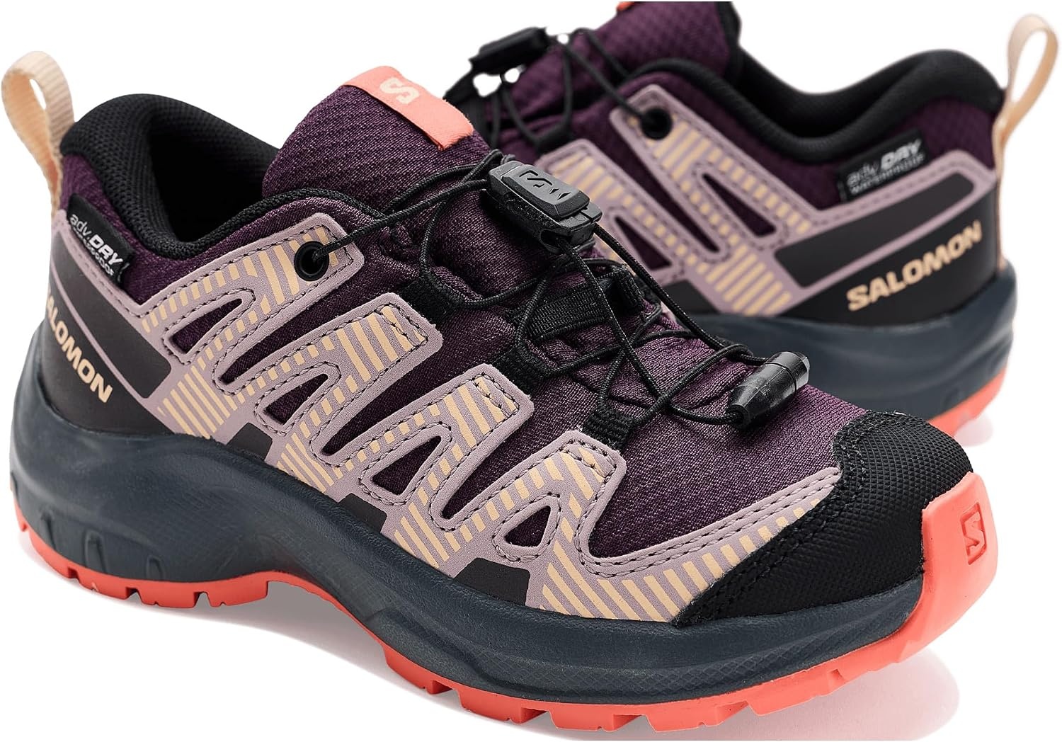image:imageSalomon Unisex Juniors XA Pro V8 Mid Waterproof Trail Running Shoes for KidsPlum KittenTurbulenceFusion Coral