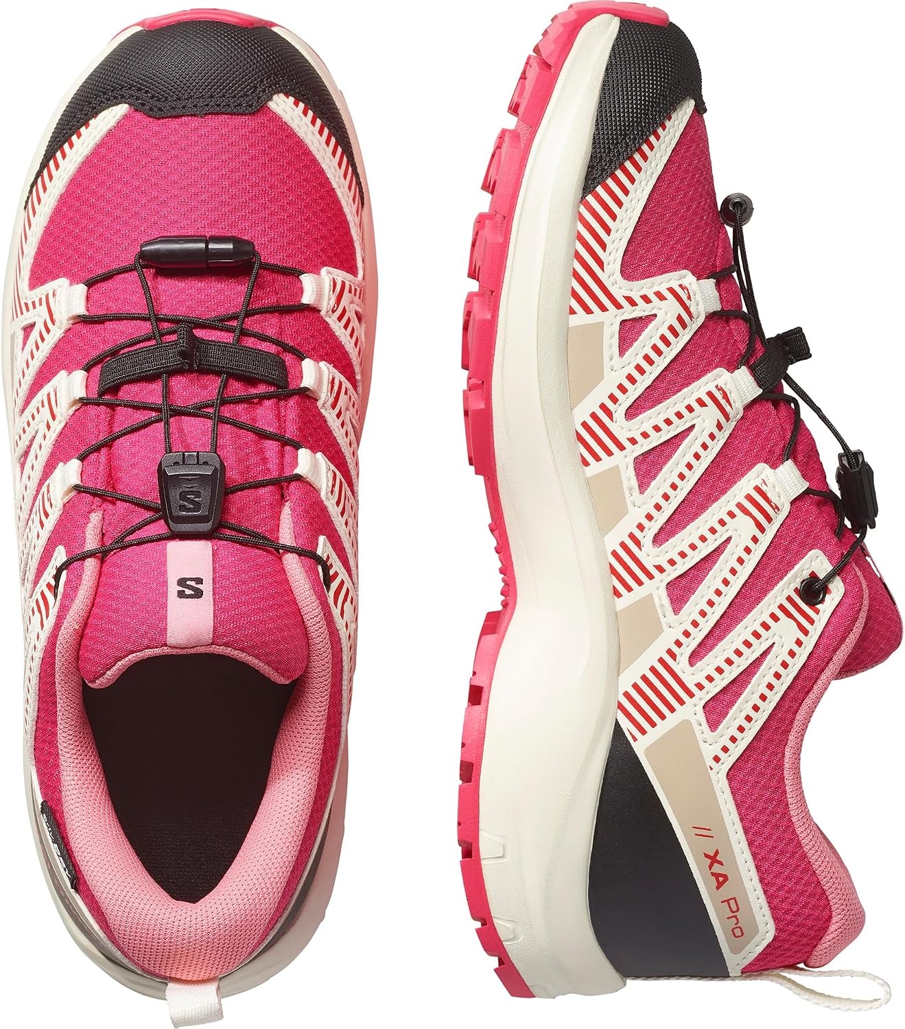 image:imageSalomon Unisex Juniors XA Pro V8 Mid Waterproof Trail Running Shoes for KidsRouge RedVanilla IceFlamingo Pink