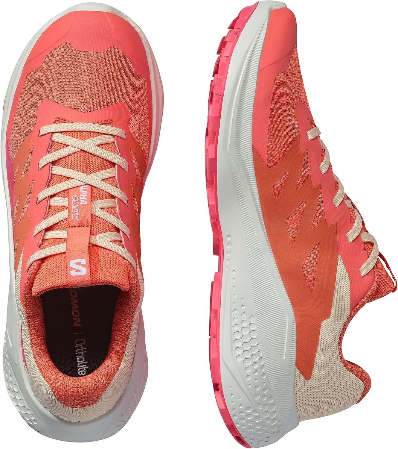 image:imageSalomon Womens Alphaglide Trail Running Shoe Lightweight Cushioning and AllTerrain Grip for Trail Running amp HikingEmberglowWhiteRouge Red