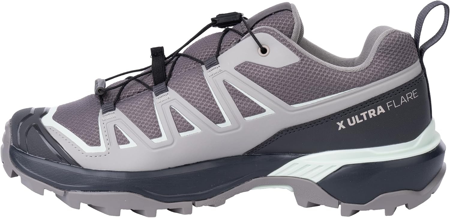image:imageSalomon Womens X Ultra Flare GoreTex Hiking Shoe Waterproof Lightweight Comfort for Mixed Terrain amp Day HikesDark Gull GrayPalomaClearly Aqua