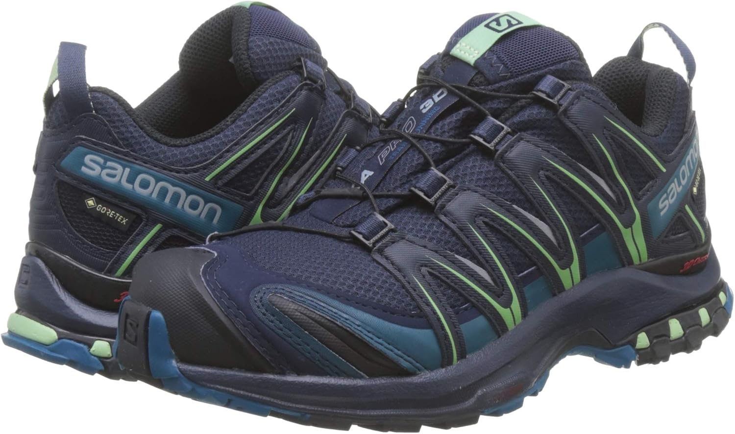 image:imageSalomon Womens XA PRO 3D GoreTex Waterproof Trail Running ShoesBlue Navy Blazer Lyons Blue Spruce Stone
