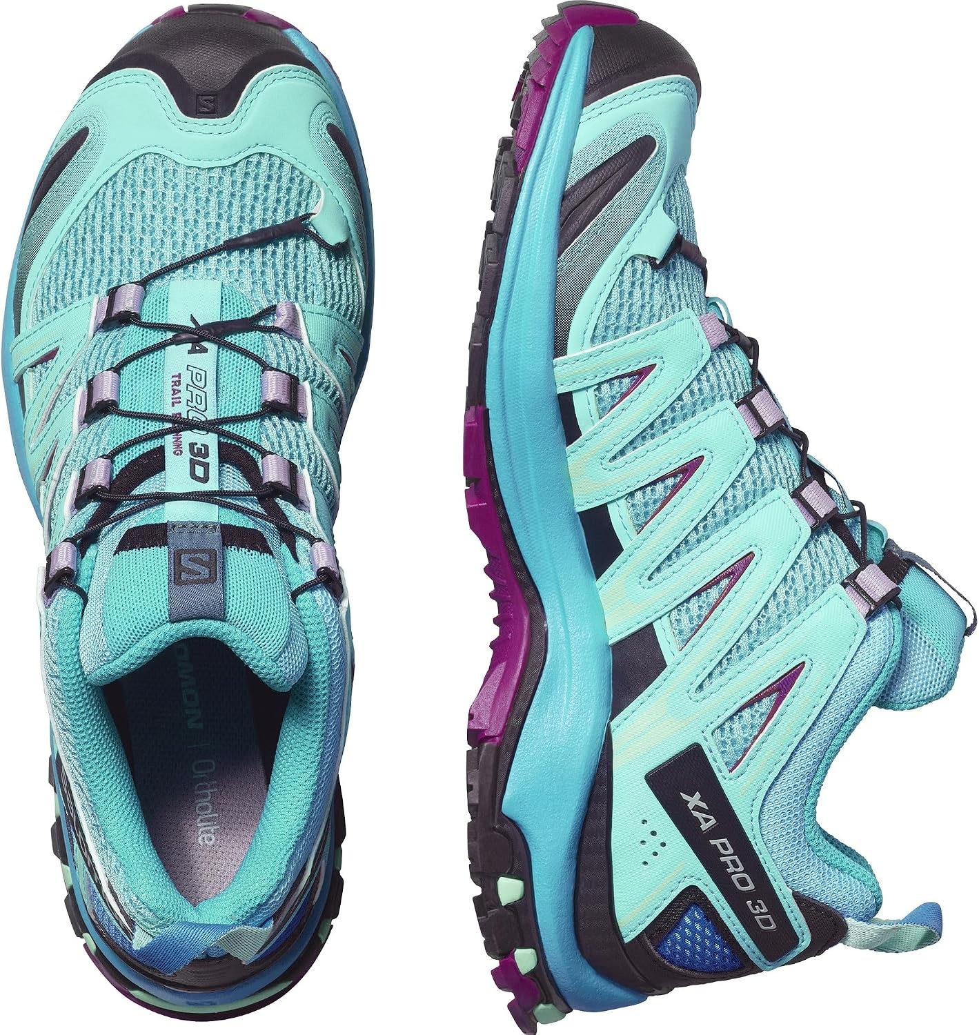 image:imageSalomon Womens XA PRO 3D Trail Running ShoesBlue CuracaoBluebirdDark Purple