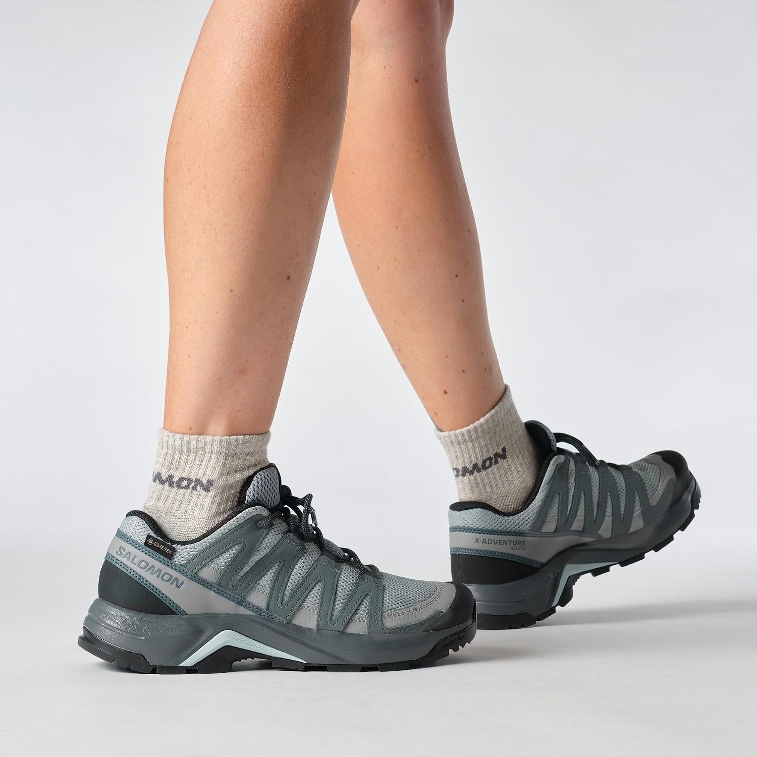 image:imageSalomon Womens XAdventure Recon GoreTex Waterproof Hiking ShoesMonumentTurbulenceBallad Blue
