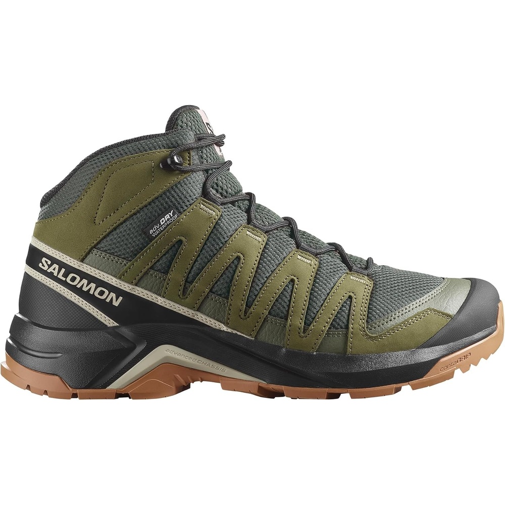 image:imageSalomon Mens XAdventure Recon Mid GoreTex Hiking Shoe Waterproof Stability for Rugged Hiking Trails amp AllWeather TrekkingPeatMartini OliveOxford Tan