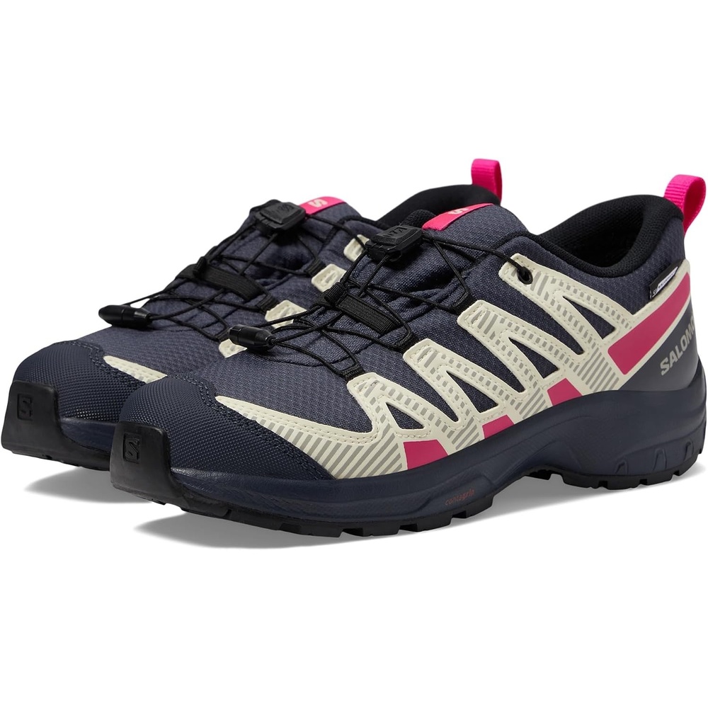 image:imageSalomon Unisex Juniors XA Pro V8 Mid Waterproof Trail Running Shoes for KidsIndia InkTransparent YellowPink Glo