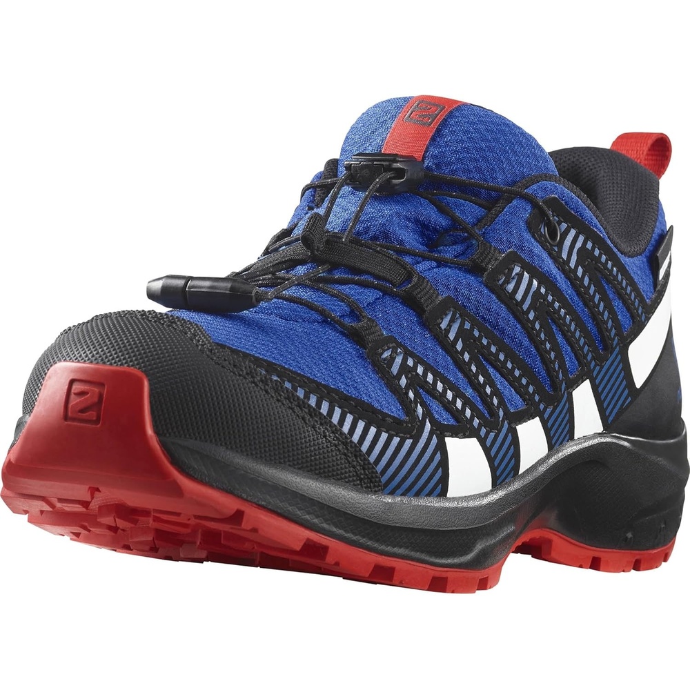 image:imageSalomon Unisex Juniors XA Pro V8 Mid Waterproof Trail Running Shoes for KidsLapis BlueBlackFiery Red