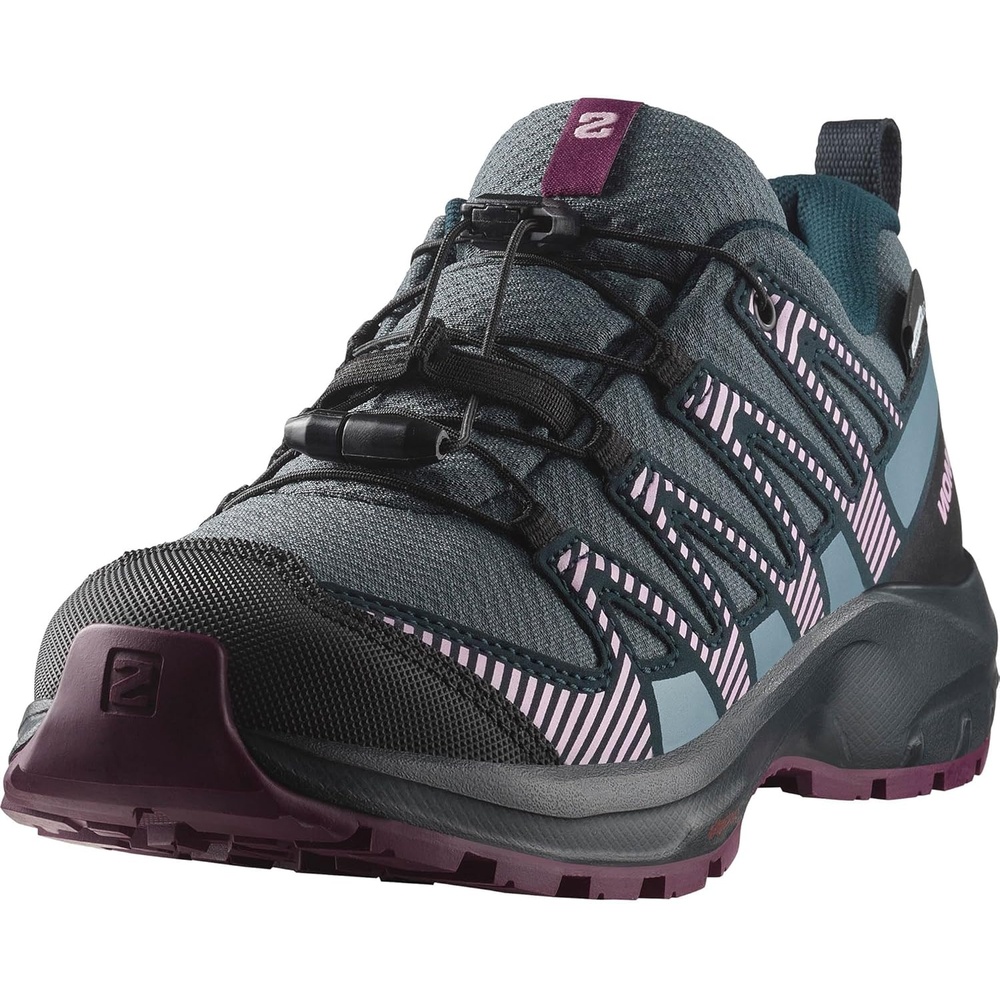 image:imageSalomon Unisex Juniors XA Pro V8 Mid Waterproof Trail Running Shoes for KidsNeptuneCarbonPlum Caspia