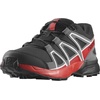 Salomon Kids Speedcross J Unisex Trail Running Shoe(Black/Quiet Shade/High Risk Red)