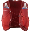 Salomon Unisex Active Skin 8, Hydration & Storage Vest with 500ml Flasks Included(RED DAHLIA / HIGH RISK RED)