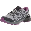 Salomon Kids Speedcross J Unisex Trail Running Shoe(Quarry/Black/Sparkling Grape)