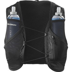 Salomon Unisex Active Skin 8, Hydration & Storage Vest with 500ml Flasks Included(BLACK / METAL)