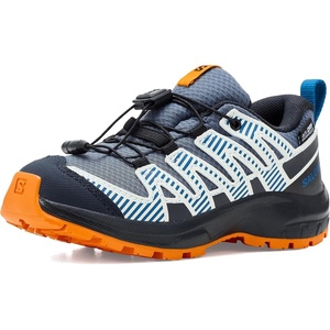 Salomon Unisex Junior’s XA Pro V8 Mid Waterproof Trail Running Shoes for Kids(Grisaille/Dark Blue/Turmeric)