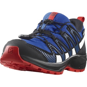 Salomon Unisex Junior’s XA Pro V8 Mid Waterproof Trail Running Shoes for Kids(Lapis Blue/Black/Fiery Red)