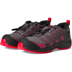 Salomon Unisex Junior’s XA Pro V8 Mid Waterproof Trail Running Shoes for Kids(Magnet/Black/Poppy Red)