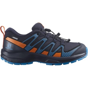 Salomon Unisex Junior’s XA Pro V8 Mid Waterproof Trail Running Shoes for Kids(Navy Wil/Vibrant Orange/Blithe)
