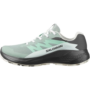 Salomon Women’s Alphaglide Gore-Tex Trail Running Shoe, Waterproof All-Terrain Shoes for Trail Running & Hiking(Green Milieu/Asphalt/Clearly Aqua)